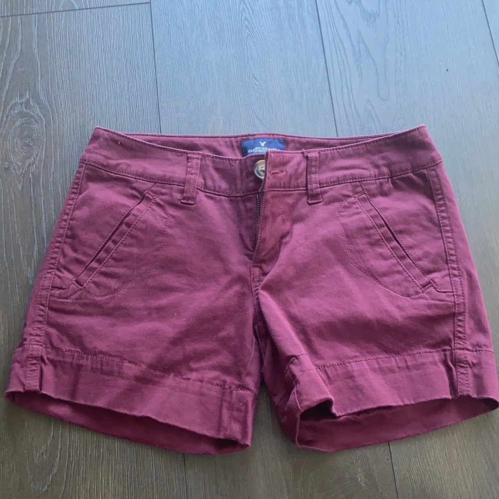American Eagle Outfitters Maroon Midi Shorts Size 0